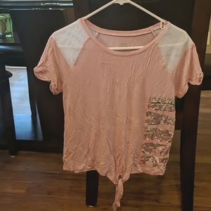 Justice Active Pink tye up top